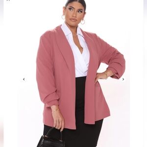 Elegant Pink Women's Blazer (MUAVE) Oversized